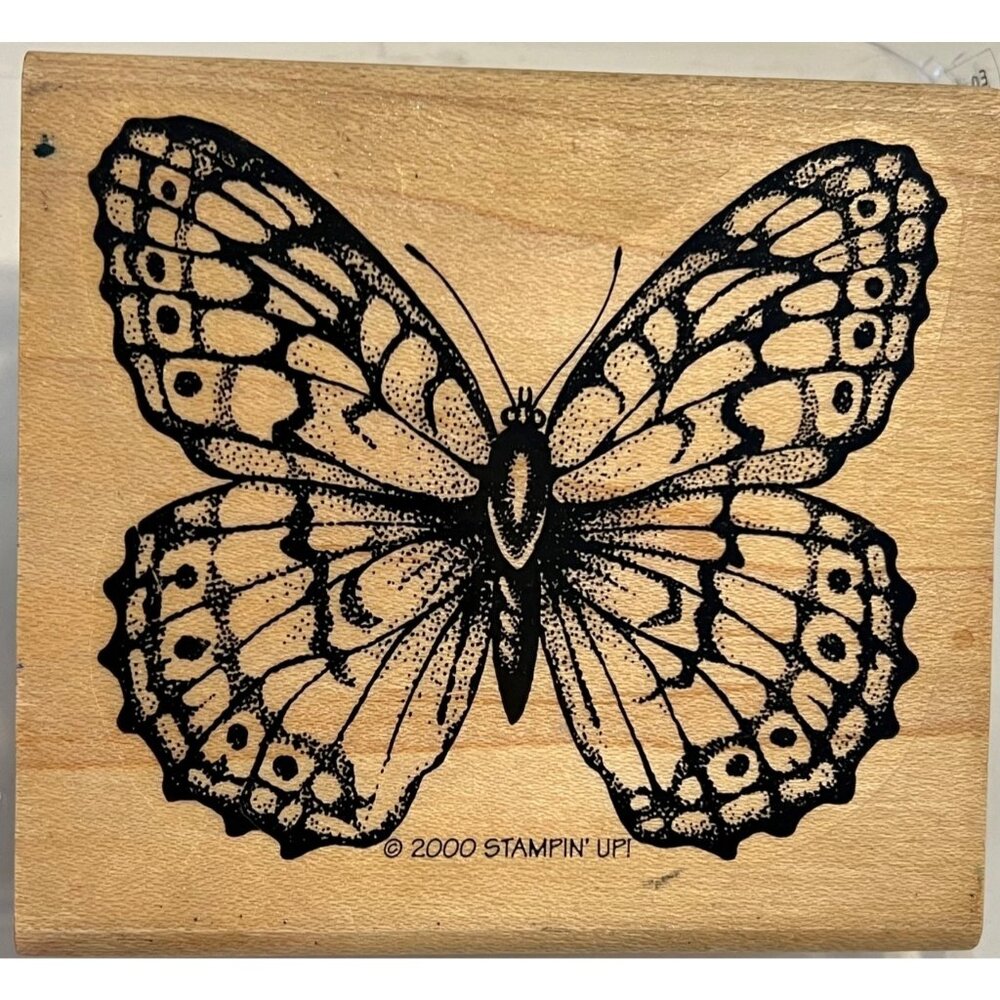 Stampin Up! 2000 Stipple Butterfly Rubber Stamp For Crafts & Scrapbooking